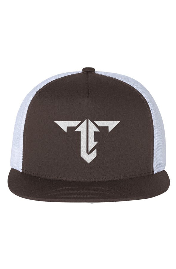White Mesh Five-Panel Trucker Cap