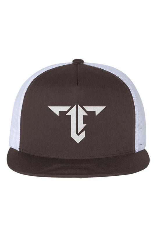 White Mesh Five-Panel Trucker Cap