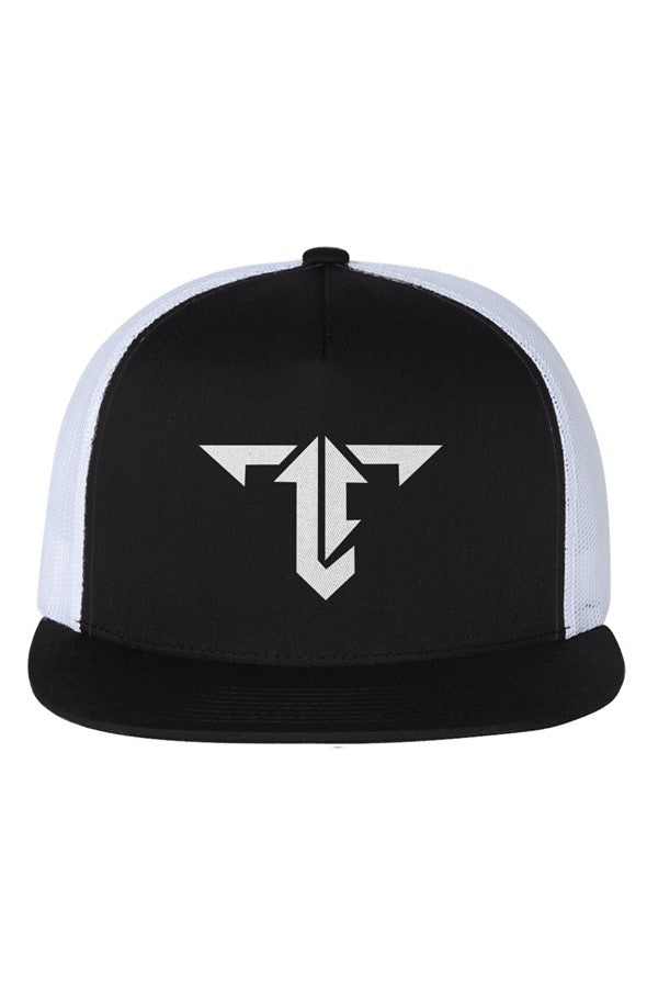 White Mesh Five-Panel Trucker Cap