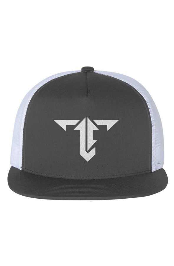 White Mesh Five-Panel Trucker Cap
